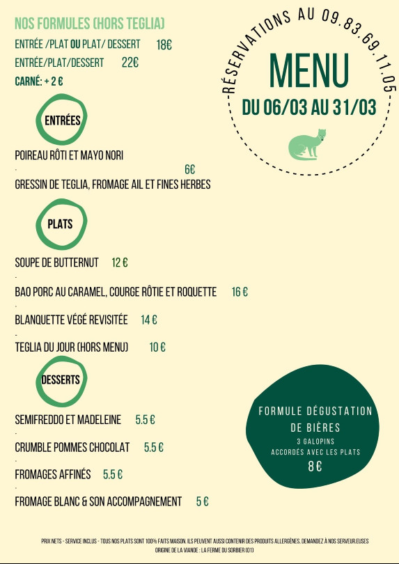 Le menu de la semaine est sorti !